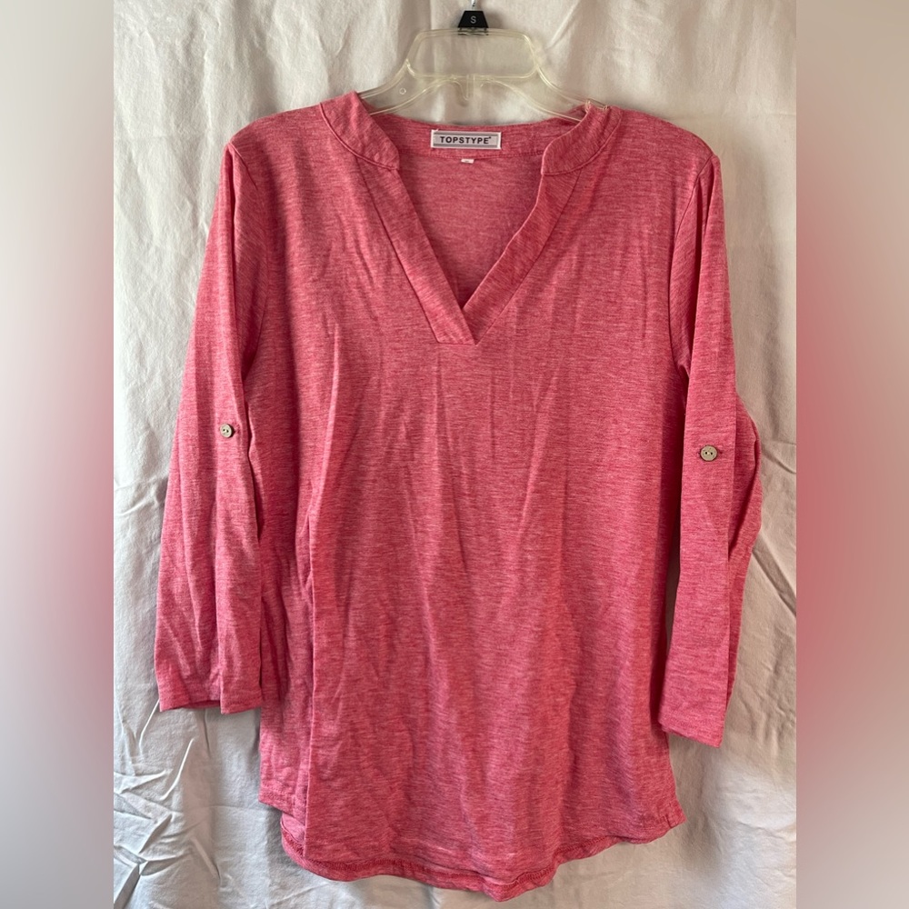 Quarter Sleeve Pink Blouse Top